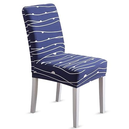Smart New Mommy Floral Elastic Chair Covers Slipcovers Dining Chair Protect Stretch Washable Removable Indigo