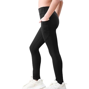 Legging De Sport Fille - Couleur Unie, Taille 2 (3-12 Ans) - Coton élastique Pour Yoga, Gym, Quotidien - 8