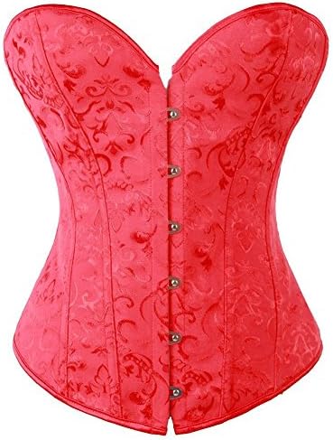 Wildestdream Womens Floral Sweetheart Corset Bustier Top Sexy Lingerie XXLarge Red