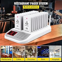 VEVOR Restaurant Pager System 20 Coasters Max 98