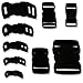6pc Quick Release Black Strap Buckles Choose From 10 Sizes/Shapes - For Nylon Webbing or Canvas Straps