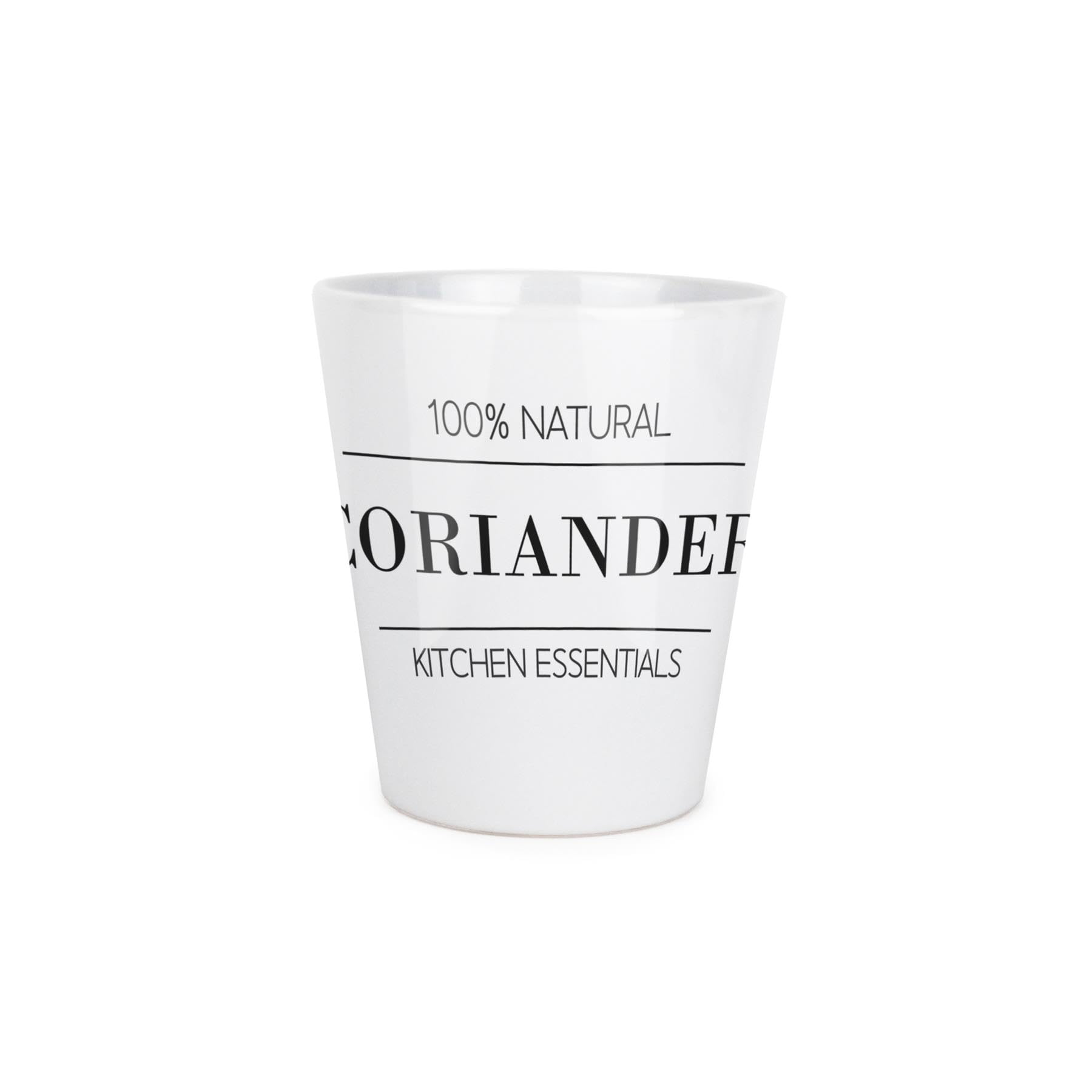 Purely Home Minimalist Coriander Plant Pot - Cooking Ingredients Small Ceramic Indoor Plant Pot with Drainage Hole - Homeware Gift 9cm Diameter Flower Pot