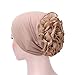 Women Head Wrap,Matoen Flower Muslim Ruffle Cancer Chemo Hat Beanie Scarf Turban Cap (Black)