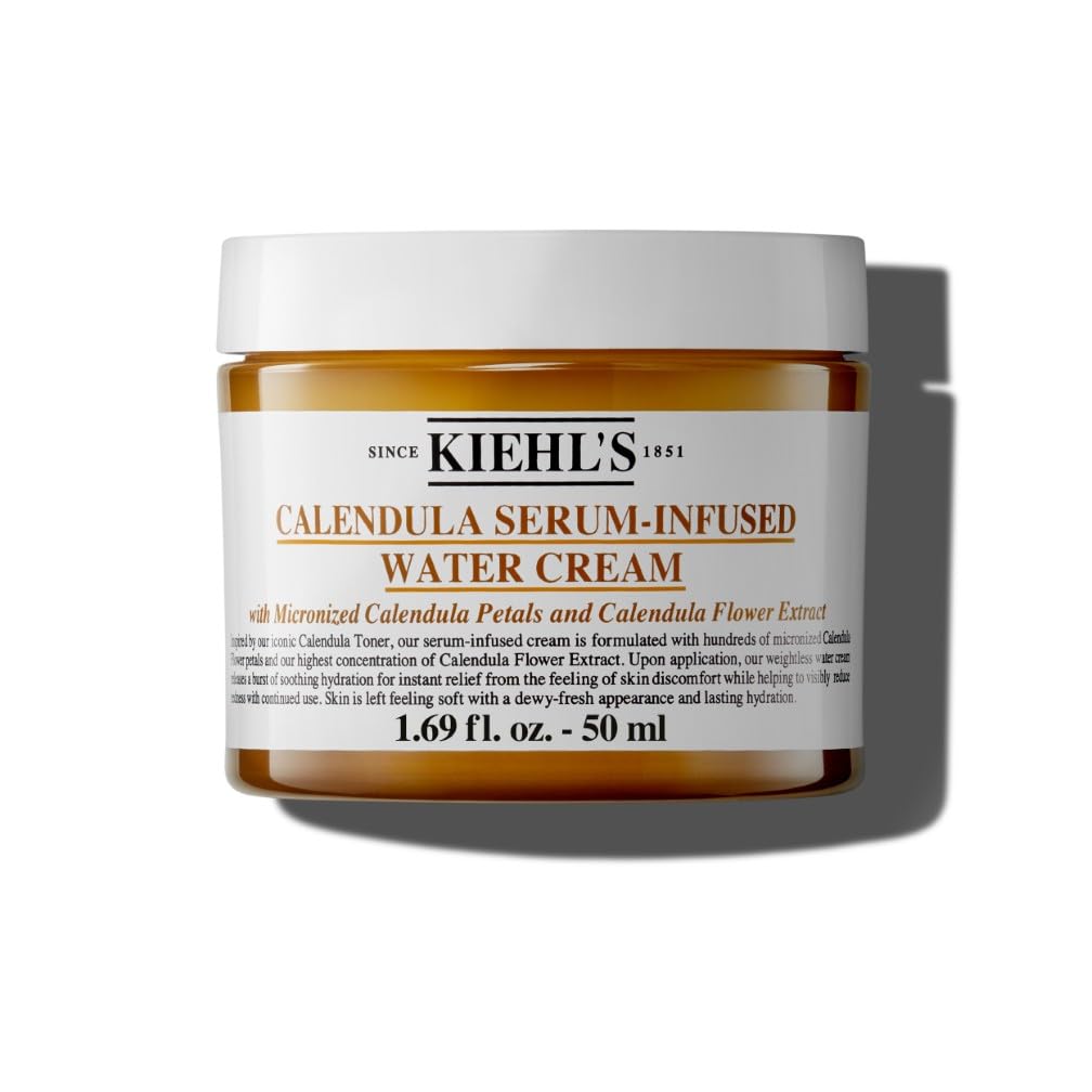 Kiehl's Calendula Serum-Infused Water Cream, Soothing Gel Moisturiser for All Skin Types, 50Ml