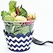 Cupcake Wrappers - Wedding, Bridal & Baby Shower, Birthday Party Supplies, Reversible Neutral Gender Dessert Wraps - Nautical, Air Force (Navy Chevron & White Stripe, 24 Count)
