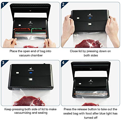 Vacuum Sealer Machine, Automatic Food Sealing for Dry & Moist Food Preservation with Led