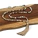 OKIKO 108 Mala Beads Necklace Tassel Long Chain Boho Statement for Women Yoga Meditation Gemstone Amazonite