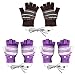 [3 Pack] USB Heated Gloves for Men and Women Mitten, AIKIN USB 2.0 Powered Stripes Heating Pattern Knitting Wool Heated Gloves Hands Warmer Laptop Gloves Fingerless Washable (2Purple+1Brown)