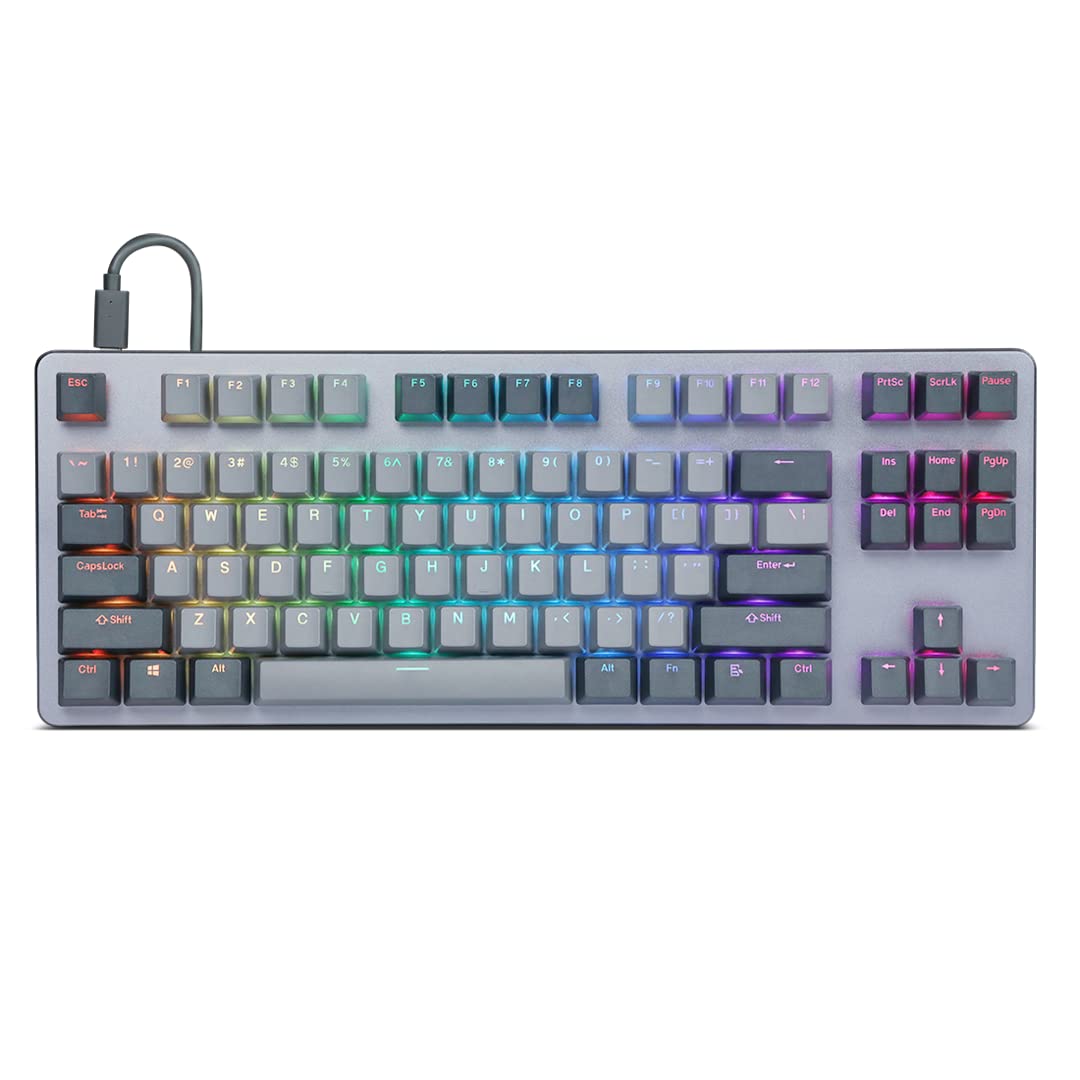 DROP CTRL Mechanical Keyboard — Tenkeyless TKL (87 Key) Gaming Keyboard, Hot-Swap Switches, Programmable Macros, RGB LED Backlighting, USB-C, Doubleshot PBT, Aluminum Frame (Halo True, Gray)