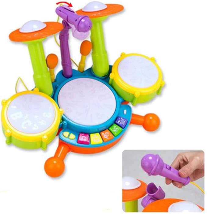 Drums, Electric Light Toys, Drums, Babies, Early Education