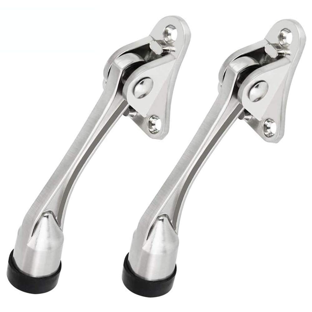 （Sold Out）2 Pcs Door Stop Zinc Alloy Door Stopper Door Stay with Rubber Buffer for Bedroom Garage Gate(Include Screw)