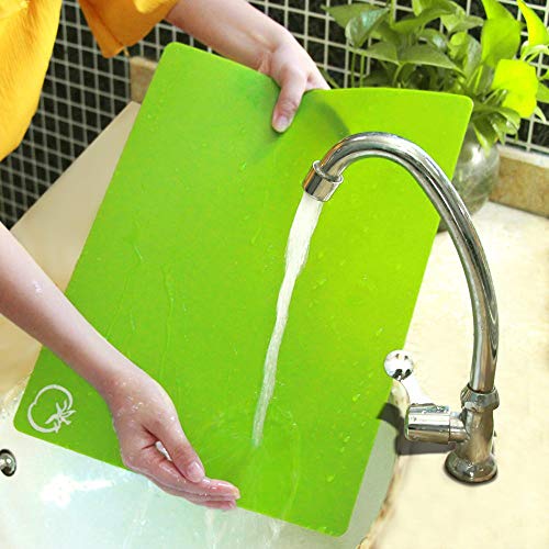 Durable Flexible Cutting Board, XL Cutting Board Mats Set with Food Icons for Kitchen, RV, Bar, BPA Free & FDA Approved (Set of 4)