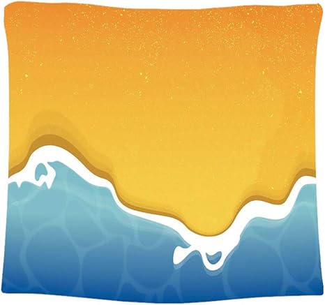 Amazon Co Jp 海と砂のイラストと夏のビーチテクスチャ背景おしゃれ壁掛け タペストリー ファブリック装飾用品アートプリント 装飾用品 インテリア アパート 部屋 寮 ベッドルーム デコレーション 125 Cm X100 Cm ホーム キッチン