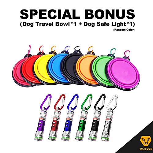 WATFOON Double Handle Dog Leash, Metal Dog Leash with 2 Handles for Heavy Duty Dogs, FULL Control in Training & Traffic【2 FREE Gifts: 1 LED Safelight &1Travel Dog Bowl】 (5.0ft, Sporty Gray Orange) - Thumbnail 5