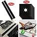 2Pcs Stove Counter Gap Cover Filler Guard and 4Pcs Gas Stove Burner Covers Liners Gas Range Protector, Black