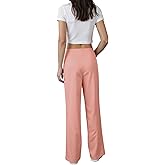 Women's Elastic Waist Wide Leg Lounge Pants - High Waisted Casual Long Pants with Pocket | Soft Palazzo Trousers