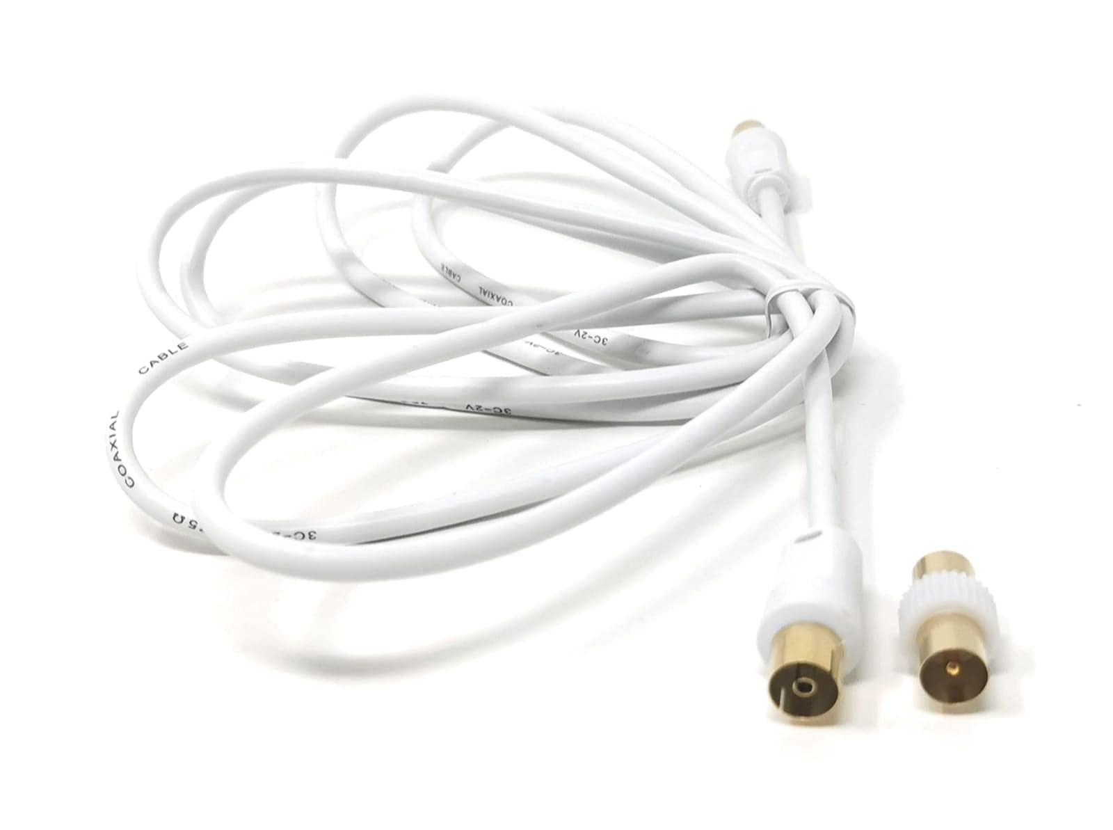 Maincore 3M Long TV RF Extension Cable Male to Female with Male to Male Coupler Adapter Coax Cord Gold Flashed Contacts Freeview Aerial Antenna Lead White