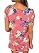 Dokotoo Womens Summer Casual Short Sleeve Floral Tunic Tops and Blouses for Work Plus Size Pink Large
