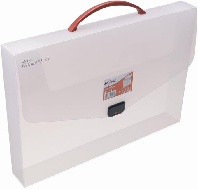 Snopake 13734 Box Office A3+ Storage Box with Carry Handle Clear (1