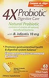 4X Pro-B Digestive Care Natural Probiotic Supplement, 63 Count