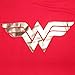 Justice League Wonder Women Golden Foil T-Shirt - Short Sleeved Women Wear (S, Red)