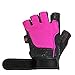 Contraband Pink Label 5127 Womens Vegan Weight Lifting Gloves w/Synthetic Microfiber Amara Leather (Pair) - Machine Washable Fingerless Workout Gloves Designed for Women (Pink, Medium)