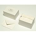 Clairefontaine - Ref 92300L - G.Lalo"Mode de Paris" Correspondence Set - 30 x Cards (300gsm, 9.7 x 15.2cm) + 30 x Lined Envelopes with Gummed Edges (10 x 15.8cm) - White