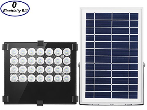 Solar Lights Outdoor Super Bright Auto ON/OFF Smart Solar Flood Light Security Light for Patio Garden Billboard Driveway Pool Backyard Porch Garage (White)