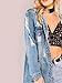 Floerns Women's Washed Distressed Boyfriend Jean Denim Jacket Blue S