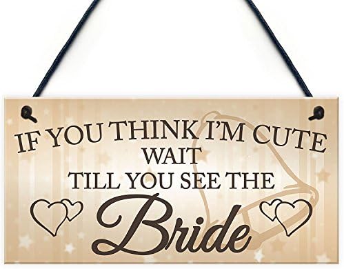 JamieFox Wait Till You See The Bride Novelty Hanging Wedding Page Boy Flower Girl Plaque