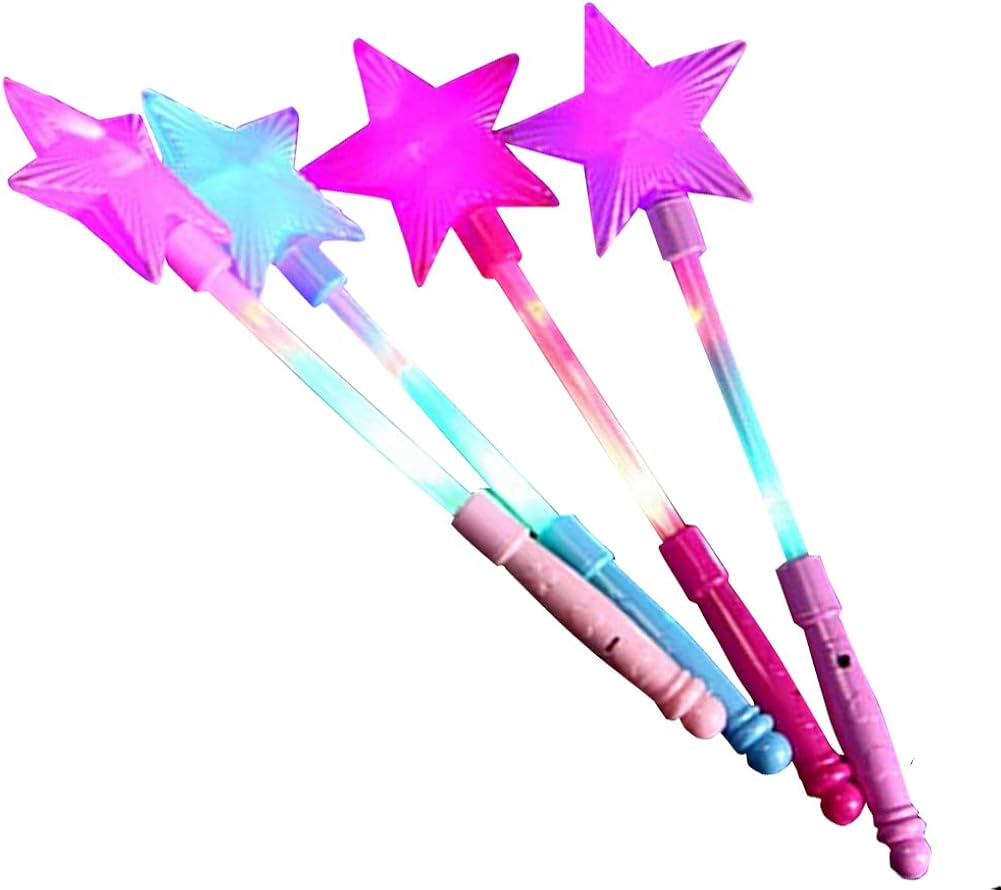 Gofypel Light Up Princess Star Wands Fairy Flashing Wand LED Stick(1 Pack) Clothing