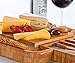 Bamboo Kitchen Cutting & Chopping Board With Drawer By ARTO - Smooth & 100% Natural Wooden Surface – Slicing, Serving & Spreading Tools Included – For Bread, Cheese, Appetizers (Large)