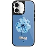 CASETiFY Glaze iPhone 17 Case [Glossy Finish/Compatible with Magsafe / 4.9 ft. 1X Military Grade Drop Protection] - Blue Blossom with Tape - Black