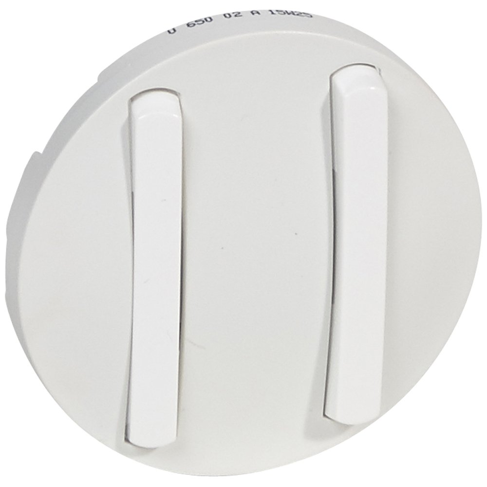 Legrand Céliane 065002 Narrow Hub Cap for Double Switch, Two-Way or Push Switch, White