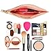 LOKASS Makeup Bag Slim Cosmetic Bag Cute Makeup Bags Hand-held Cosmetic Pouch for Women Cosmetics,Make Up Tools,Travel (Rose Gold)