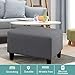 Turquoize Stretch Ottoman Cover Oversize Large Ottoman Slipcover Sofa Cover Footstool Protector Storage Ottoman Covers Furniture Protector Soft Slipcover with Elastic Bottom (X-Large, Charcoal Gray)
