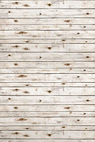 White Wood Wall Photography Backdrop, Waohu 5X7Ft Washable Cotton Polyster Photo Background Foldable Studio Prop for Newborn Baby