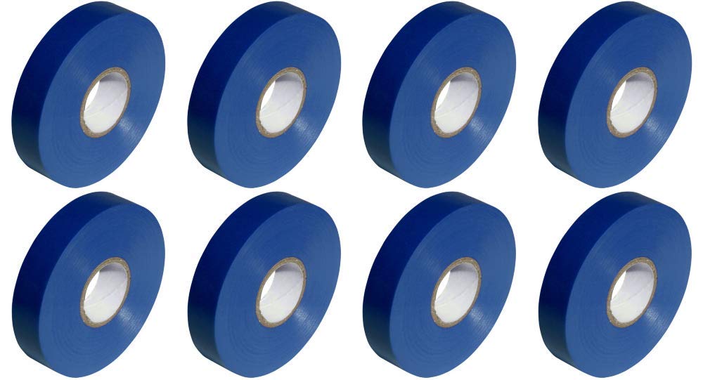 Blue PVC Electrical Insulation Tape Roll - 33m x 19mm x8