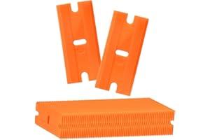 Gaicabi 500 Pcs Plastic Razors Blades, Double Edged Scraper Blades, Plastic Knife Blades Replacement Suit for Cleaning Glass