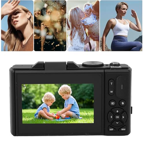 5K Digital Camera, 75MP HD 18X Zoom Autofocus Mirrorless Retro Camera with 3 Inch Screen and Smile Detection for Travel Photography