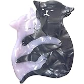 Cute Black White Cat Hair Clips,Novelty Acetate Hair Clip,Small Claw Clips for Women