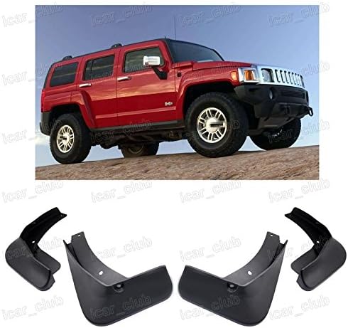 4Pcs Car Mud Flaps Splash Guard Fender Mudguard Front & Rear for Hummer H3 2006-2010 2007 2008 2009 SUV