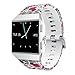 Allbingo Fitbit Ionic Accessory Bands, Manly Case Women Cute Strap Rugged Pro G-shock Like Protective Wristband for Fitbit Ionic Smartwatch (Colorful World/Silver, Small 5.5