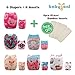 babygoal Reusable Cloth Diapers for Baby Girls, One Size Adjustable Washable Pocket Nappy Covers 6 Pack+ 6pcs Microfiber Inserts+4pcs Bamboo Inserts 6FG34D