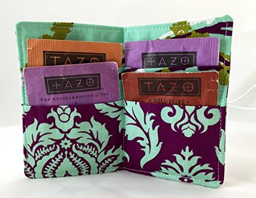 Tea Bag Wallet Case Organizer - Joel Dewberry Plum Damask