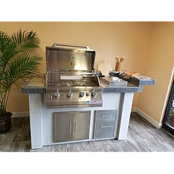 Amazon Com Outdoor Kitchen Island With Grill And Side Burner