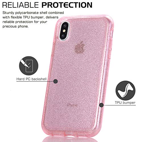 Baisrke Clear Glitter Case For Iphone Xs Max Hybrid Heavy