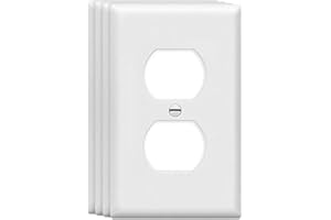 ZEFTV Duplex Outlet Cover Wall Plates 1-Gang Switch Outlet Electrical Cover Plate Unbreakable Thermoplastic Faceplate for Light Receptacle Outlet Switch, White (4 Pack)