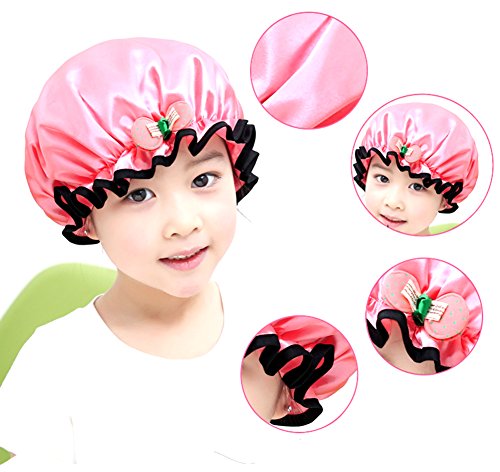NKTM Children Shower Cap Cute Waterproof Double Layer Kids Cartoon Shower Hat 2 Pack