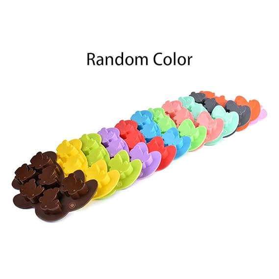 bhty235 Silikon-Kuchenformen-Set, 1 Stück mit 6 Mulden, Happy Oster, süßes 3D-Hasen-Form, Silikon-Kuchen, Fondant, DIY Form, 